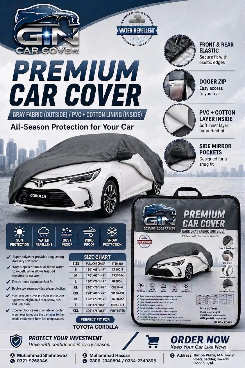 Toyota Corolla x 2023 premium car cover — GN Car Cover Karachi