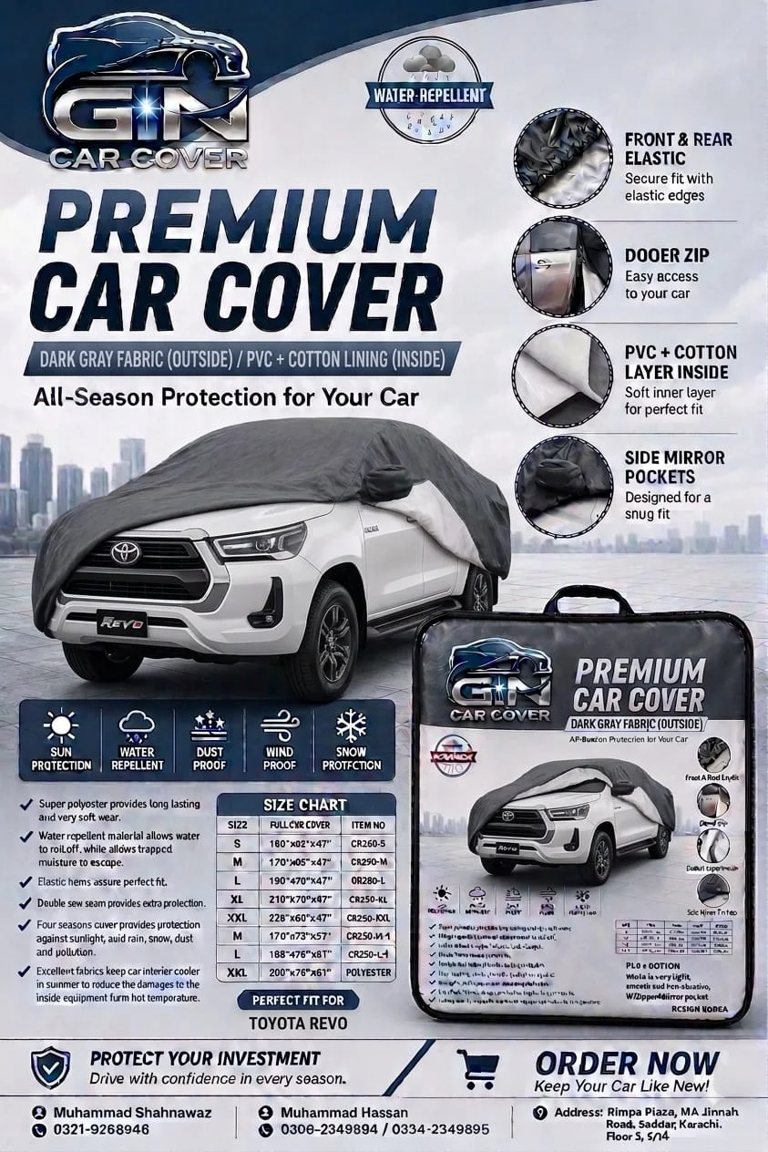 Toyota Hilux Revo premium car cover — GN Car Cover Karachi